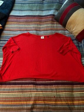 CAbi Red Wide Boatneck Dolman Top